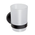 X-ROUND BLACK wisząci kubek, szkło mleczne, czarny mat
