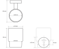 X-ROUND BLACK wisząci kubek, szkło mleczne, czarny mat