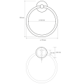 X-ROUND BLACK wieszak na ręczniki koło, czarny mat