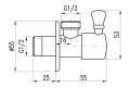 Zawór kątowy 1/2"x 1/2", brąz