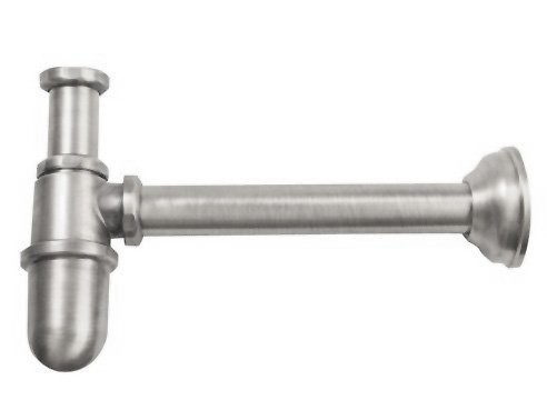 RETRO Syfon umywalkowy 5/4", odpływ 32mm, nikiel szczotkowany