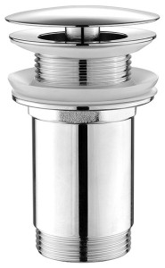 AQUALINE TF6001 Korek umywalkowy niezamykany 5/4'', klik-klak, duży grzybek, 10-50mm, chrom