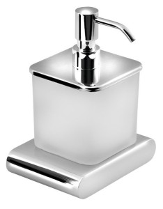 SAPHO RF019 FLORI dozownik do mydła 300ml, szkło mleczne, chrom