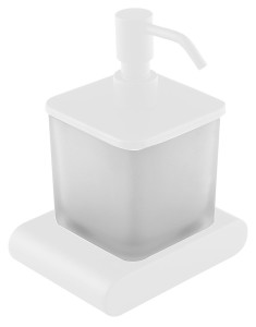 SAPHO RF019/14 FLORI dozownik do mydła 300ml, szkło mleczne, biały mat