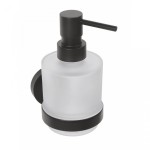 SAPHO XR103B X-ROUND BLACK dozownik mydła 200ml, szkło mleczne, czarny mat