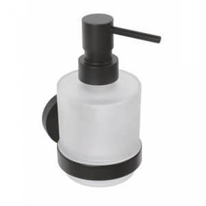 SAPHO XR103B X-ROUND BLACK dozownik mydła 200ml, szkło mleczne, czarny mat