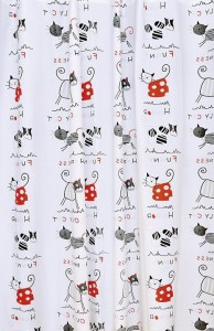 AQUALINE ZV023 Zasłonka prysznicowa 180x180cm, winyl, koty