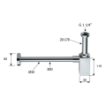 Syfon umywalkowy 5/4", odpływ 32mm, kwadratowy, czarny mat