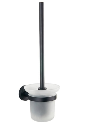 SAMBA wisząca szczotka do WC, szkło mleczne, czarny mat