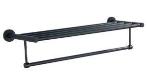 AQUALINE SB214 SAMBA półka na ręczniki z wieszakiem, czarny