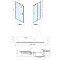 DEEP drzwi prysznicowe składane 1000x1650mm, szkło czyste