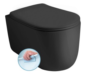 Kerasan 531431 NOLITA WC wiszące, Rimless, 35x55cm, czarny mat
