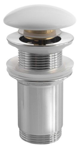 Korek umywalkowy 5/4“, klik-klak, grzybek ceramiczny, 10-50mm, biały