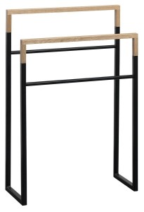 SAPHO SKA308 SKA Wieszak na ręcznik, 550x800x200mm, czarny mat/dąb