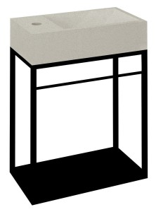 SAPHO AR402 CREST wspornik pod umywalkę z półką 39,5x45x21,7cm, czarny mat