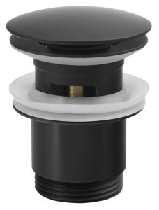 SAPHO CV1007B Odpływ umywalkowy 5/4“, klik-klak, duży korek, 30-45mm, czarny mat