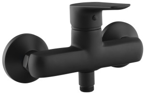 AQUALINE LT611B LOTTA bateria prysznicowa ścienna, rozstaw 150mm, czarny mat