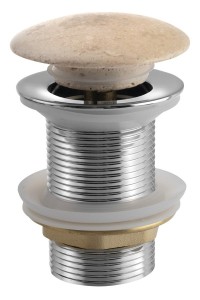 SAPHO 2401-901 BLOK korek umywalkowy 5/4'', klik-klak, grzybek polerowany beżowy trawertyn