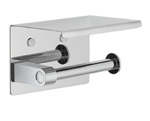 Gedy 2839 Wieszak na papier toaletowy z półką, chrom