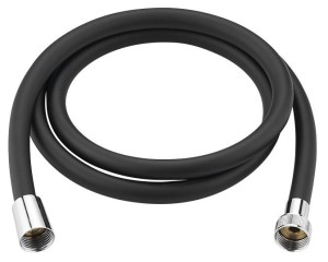 AQUALINE 11079 NOPEL wąż prysznicowy plastikowy, 150cm, czarny mat