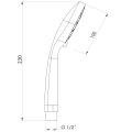 Sluchawka prysznicowa z masażem, 3 funkcje, średnica 100mm, ABS/czarny mat