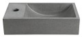 CREST L umywalka betonowa z korkiem, 40x22cm, czrany granit
