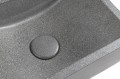 CREST L umywalka betonowa z korkiem, 40x22cm, czrany granit