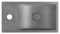 CREST L umywalka betonowa z korkiem, 40x22cm, czrany granit