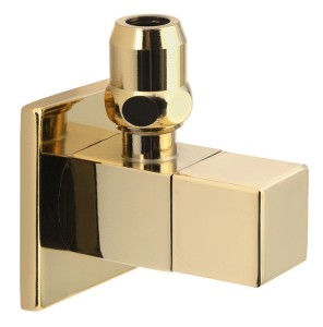 SAPHO SL117 Zawór kątowy z nakrętką,  kwadratowy, 1/2" x 3/8", złoto
