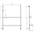 Wieszak na ręczniki do umieszczenia na kabinie prysznicowej 600x730x125mm, czarny mat