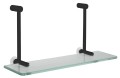 Półka szklana do powieszenia na kabinie prysznicowej 400x180x125mm, czarny mat