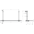 Półka szklana do powieszenia na kabinie prysznicowej 400x180x125mm, czarny mat