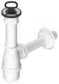 Syfon umywalkowy, nierdzewne sitko, korek z uchem, DN40, biały