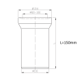 Łącznik prosty do WC, średnica 110mm, długość 150mm