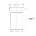 Łącznik prosty do WC, średnica 110mm, długość 250mm