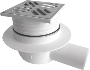 BRUCKNER Kratka odpływowa 105x105 boczna, DN50, stal nierdzewna polerowana 183.018.0