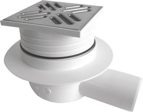 Kratka odpływowa 105x105 boczna, DN50, stal nierdzewna polerowana