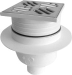 BRUCKNER Kratka odpływowa 105x105 prosta, DN50, stal nierdzewna polerowana 183.020.0