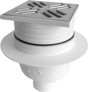 BRUCKNER Kratka odpływowa 105x105 prosta, DN50, stal nierdzewna polerowana 183.020.0