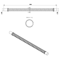 FLEXY złącze elastyczne L-80cm, proste 40/40mm