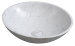 SAPHO 2401-42 BLOK umywalka kamienna Ø 42 cm, biała carrara mat