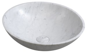 SAPHO 2401-42 BLOK umywalka kamienna Ø 42 cm, biała carrara mat