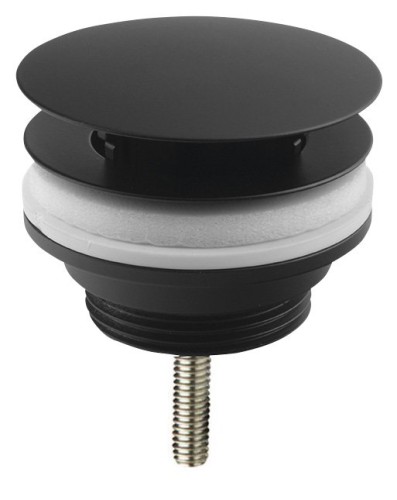 Odpływ umywalkowy 5/4'', niezamykany, duży korek, 10-55mm, czarny