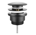 Odpływ umywalkowy 5/4”, klik-klak, duży korek, 10-55mm, czarny mat