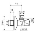 Regulacyjny zawór kątowy 1/2 x 3/8 SANLAND z sitkiem 970580000