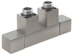 SAPHO CP582S CUBE TWIN zestaw przyłączeniowy zespolony, stal nierdzewna mat