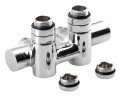 TWIN COMBI zestaw przyłączeniowy zespolony, prawy, rozstaw 50mm, chrom