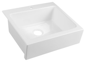 SAPHO 50166 ARYA zlewozmywak ceramiczny z otworem na baterię 66x62cm, biały