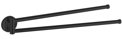 SAMBA obrotowy wieszak na ręczniki, podwójny 450mm, czarny