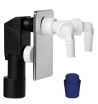 *BRUCKNER Syfon podtynkowy, podwójny, DN40/50, stal nierdzewna polerowana 168.452.3